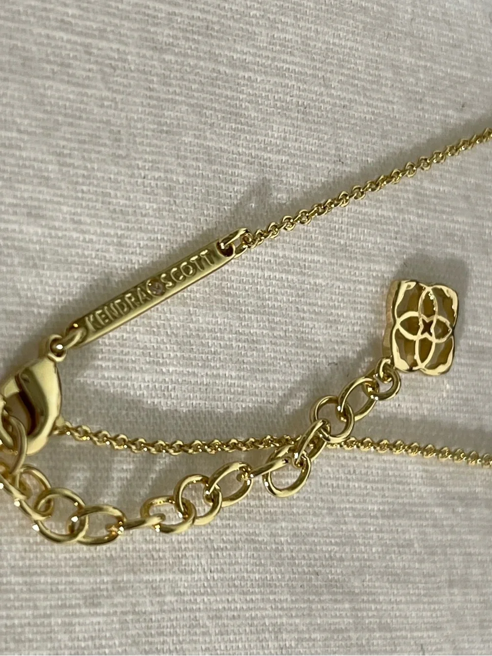 Kendra Scott Gold Necklace with Light Pink Heart Pendant